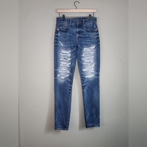 American Eagle Distressed Skinny Jean Womens Size 28x32 Tall